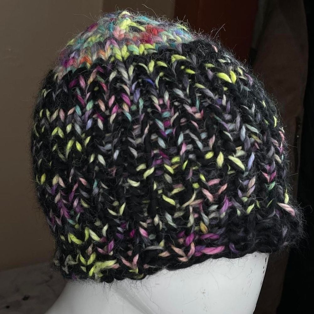 Knit beanie y2k goth bucket hat crochet ski boho cottagecore helmet fashion